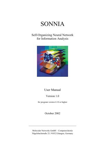 SONNIA program manual - Molecular Networks