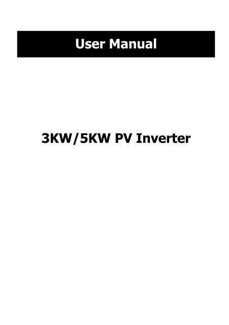 3KW/5KW PV Inverter User Manual - Voltron