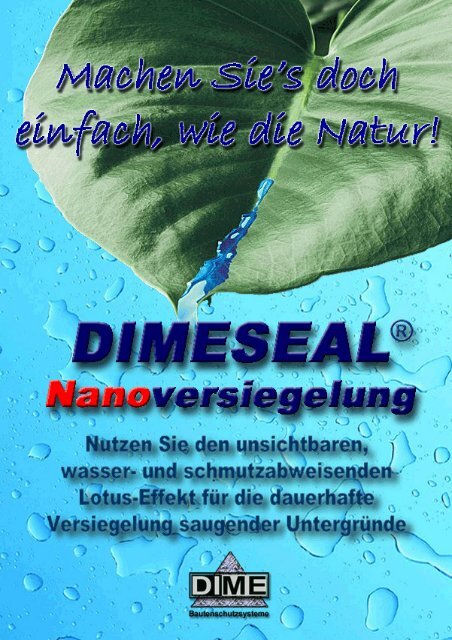 DIME Nanoversiegelung - DIME Flüssigkunststoffe, Inhaber D.R. ...