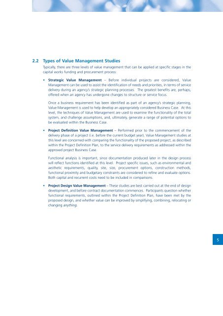 Value Mannagement Guidelines - Department of Treasury