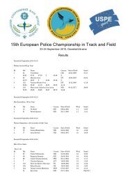 15th European Police Championship in Track and Field - USPE