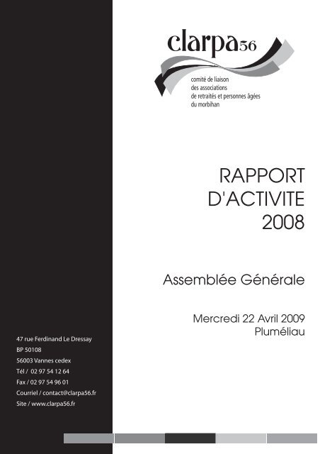 RAPPORT D'ACTIVITE 2008 - clarpa