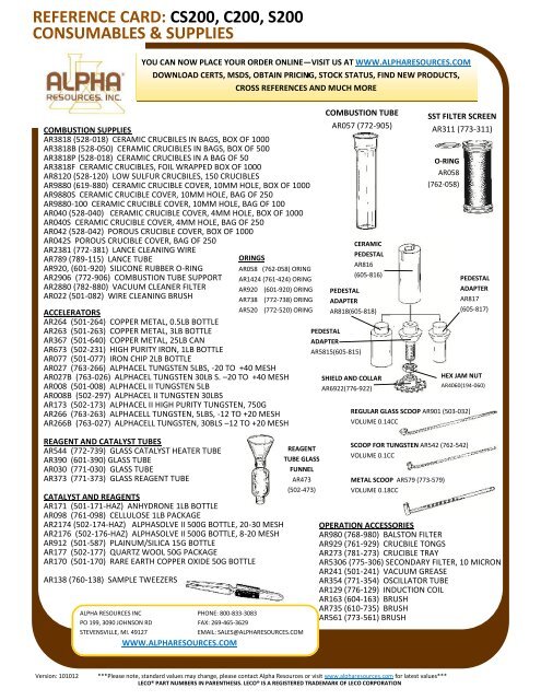 reference card - Alpha Resources, Inc