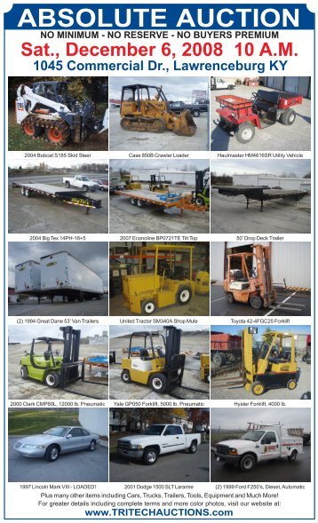 Consignment Auction, Lawrenceburg KY, Dec. 6 2008