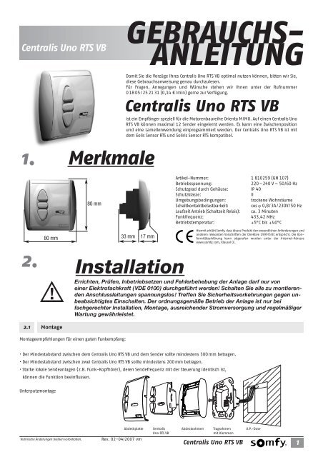 Centralis Uno RTS VB