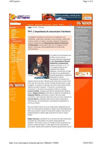 Page 1 of 4 ADVexpress 20/05/2010 http://www.advexpress.it ...