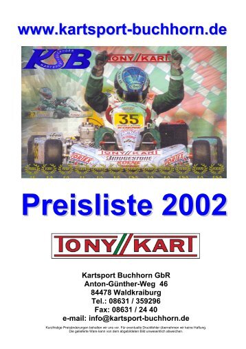 Preislistee 2002 - Kartsport Buchhorn