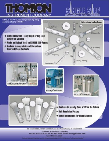 Single StEP Columns - Thomson Instrument Company