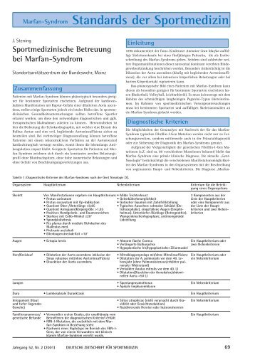 Sportmedizinische Betreuung bei Marfan-Syndrom - Deutsche ...