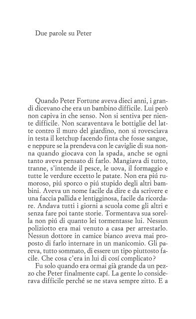 Due parole su Peter Quando Peter Fortune aveva dieci ... - Einaudi