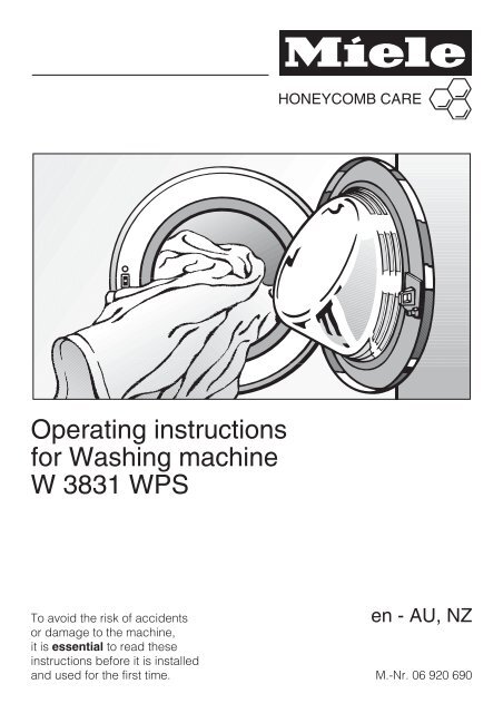 Operating instructions for Washing machine W 3831 WPS