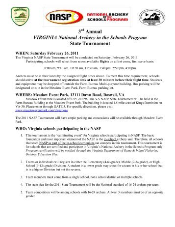 Third Annual Virginia National Archery in the Schools Program ...