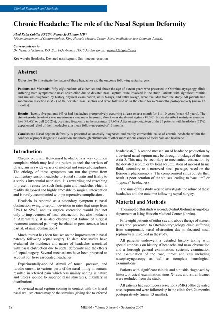 Contents - Middle East Journal of Family Medicine