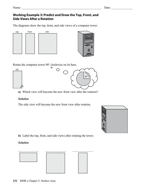 CHAPTER Surface Area - School District #35