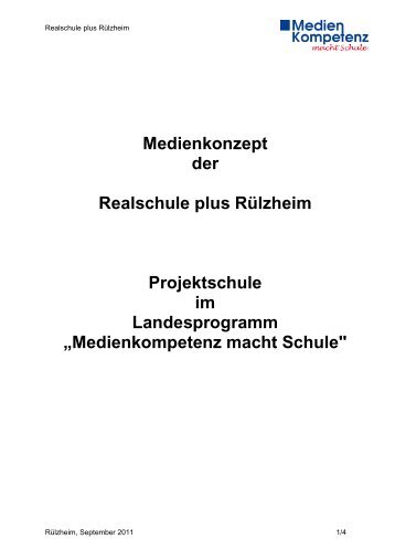 Medienkonzept der Realschule plus RÃ¼lzheim Projektschule im ...