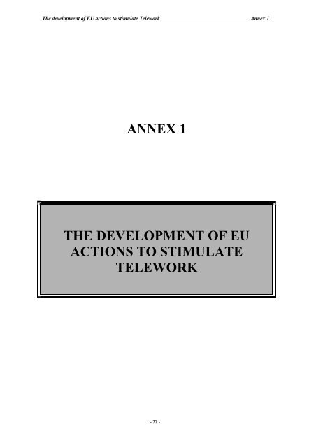 1996 - European Telework Week