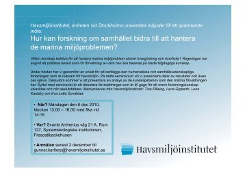 Inbjudan till seminariet - SMF - Stockholms universitet