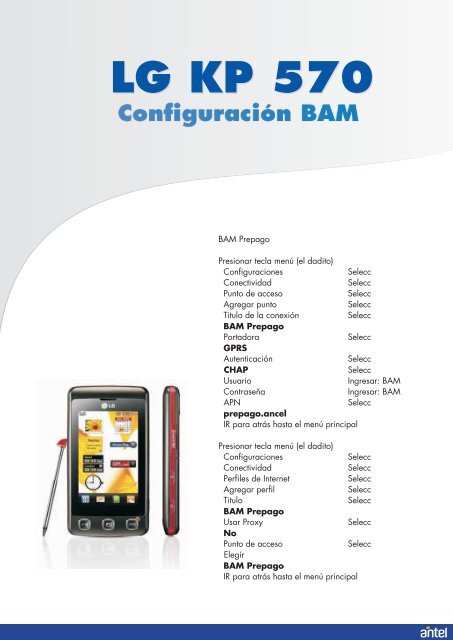 ConfiguraciÃ³n BAM LG KP 570 - Antel