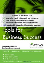 Verfahrensanweisung Beschwerdemanagement - Vorest AG