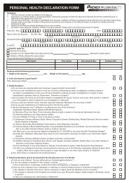 PERSONAL HEALTH DECLARATION FORM