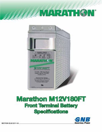 Marathon® M12V180FT Tech Data Sheet Section 22.62 - Exide ...