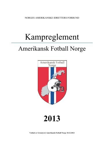 Kampreglement 2013 - Norges Amerikanske Idretters Forbund