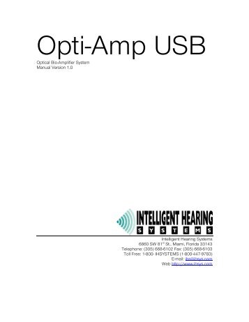 Opti-Amp USB - Intelligent Hearing Systems