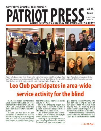 Leo Club participates in area-wide service activity for the blind