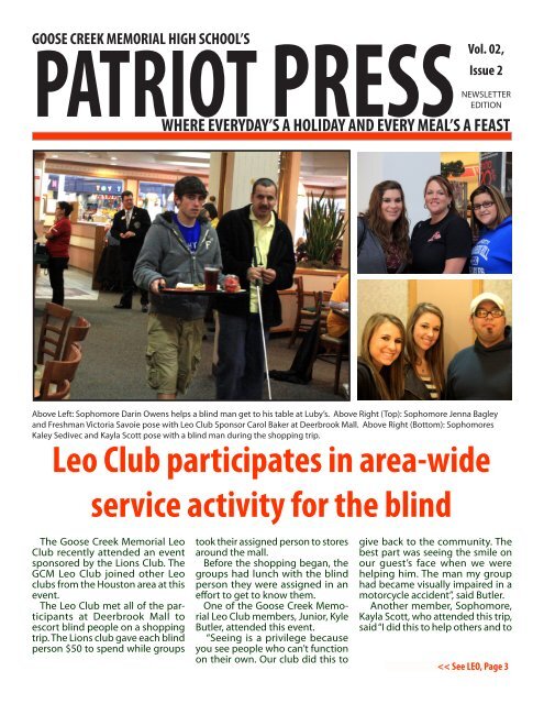 Leo Club participates in area-wide service activity for the blind