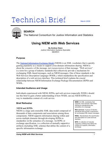 Using NIEM with Web Services - SEARCH - National Consortium for ...