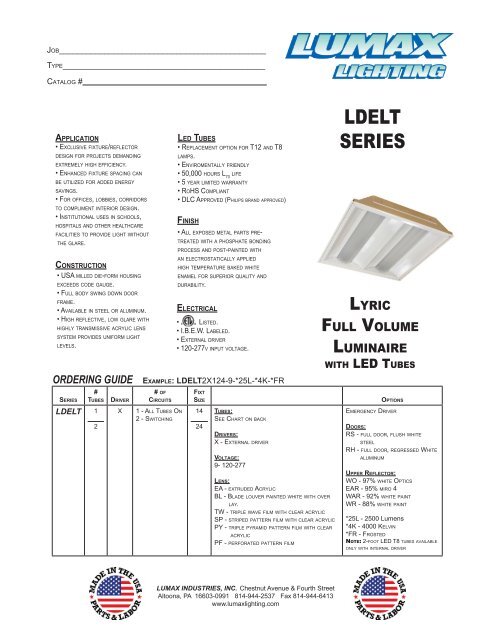 Spec Sheet - Lumax Lighting