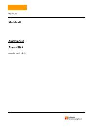 Merkblatt Alarmierung Alarm-SMS - Kantonspolizei Bern - Kanton Bern