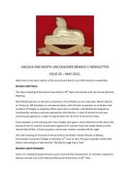 lincoln and north lincolnshire branch e-newsletter - The Western ...