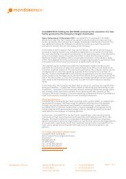 Page 1 mondoBIOTECH holding AG (SIX:RARE) announces the ...