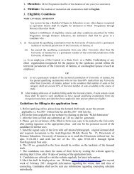 3. Eligibility Conditions Guidelines for filling in the application form