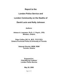 Report to the London Police Service and London Community on the ...
