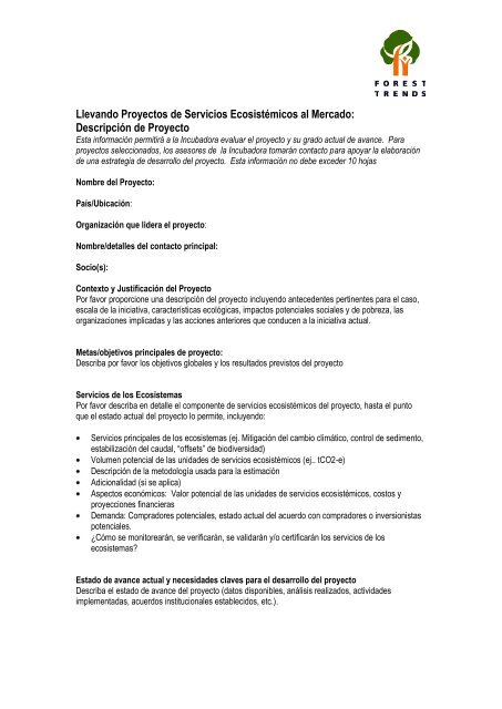 Formato Para Presentar Proyectos The Katoomba Group