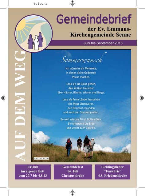 Nr. 31 Juni bis September 2013 - emmaus-senne.ekvw.de