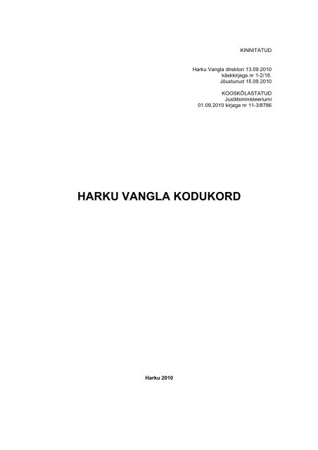 HARKU VANGLA KODUKORD 2010