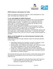 EFDS Clubmark information sheet