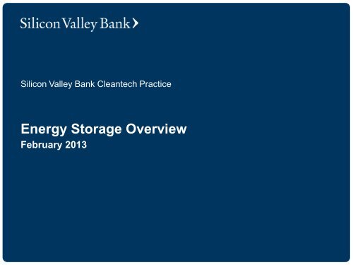Energy Storage Silicon Valley Bank