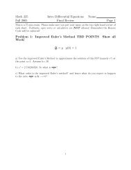Math 225 Fall 2005 Intro Differential Equations Final Review Name ...