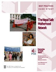 Best Practices Case Study: The Nepal Safe Motherhood Network
