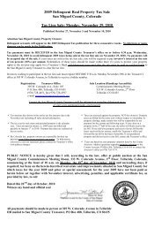 2006 Delinquent Real Property Tax Sale - San Miguel County