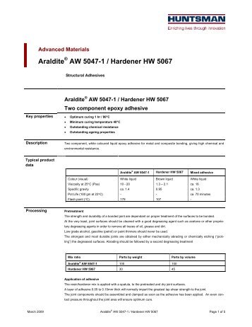 Araldite AW 5047-1 / Hardener HW 5067 - DanLube