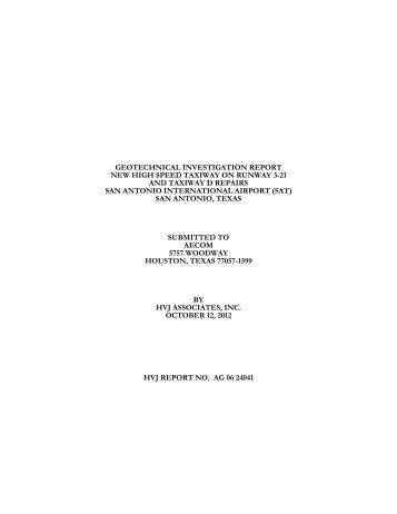 Geotechnical Investigation Report - The City of San Antonio