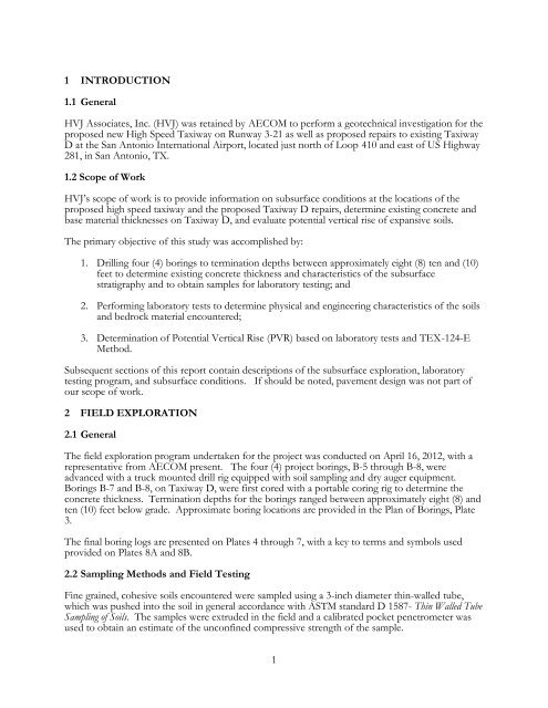 Geotechnical Investigation Report - The City of San Antonio