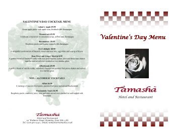 Valentine's Day Menu - Tamasha