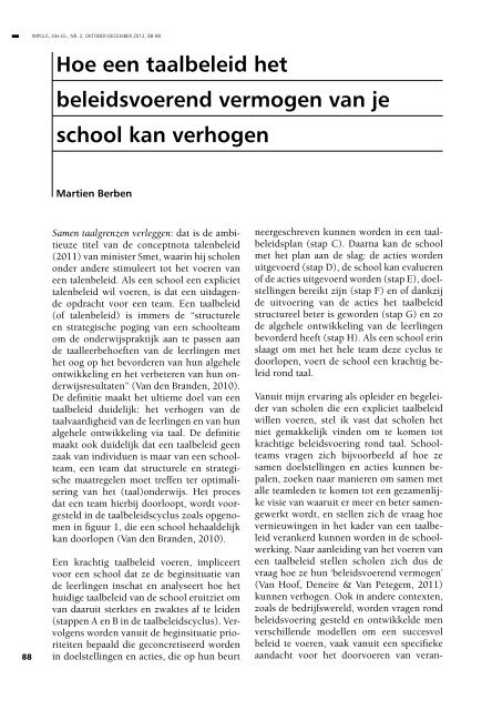 Hoe een taalbeleid het beleidsvoerend vermogen van je school kan ...