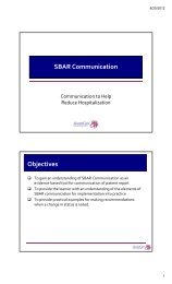 SBAR Communication Objectives - Home Care Information Network